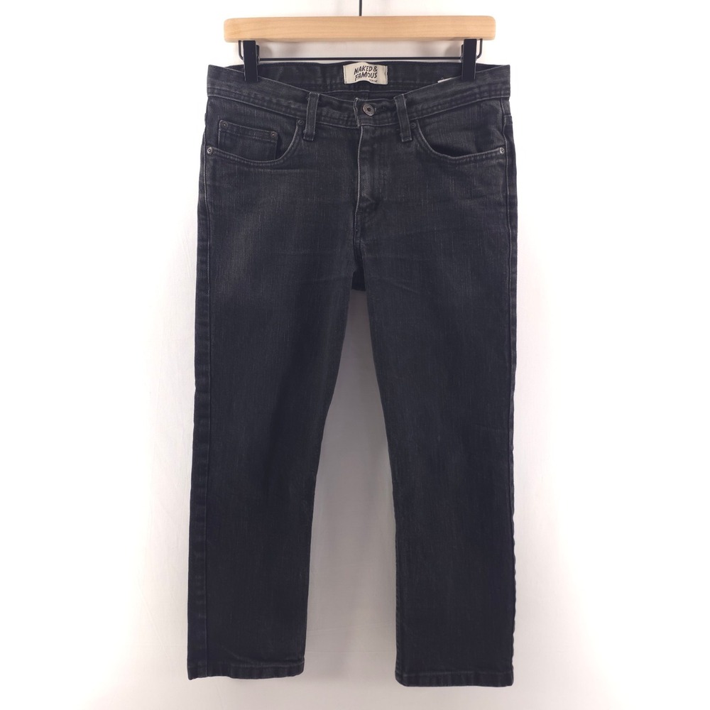 Naked & Famous Mens Jeans Weird Guy 31 Black Kihon Stretch Denim 1MS756003